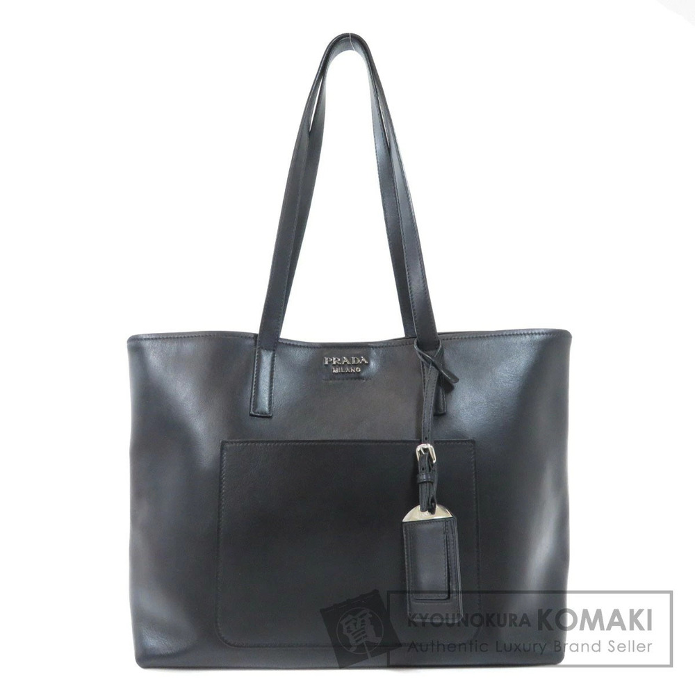 Prada logo tote distinctive exterior patch pocket Black